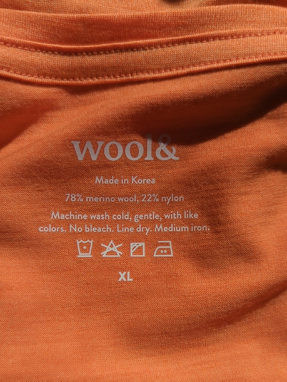 Wool& Stella Tshirt, Orange Horizon, Women's XL - Picture 3 of 4